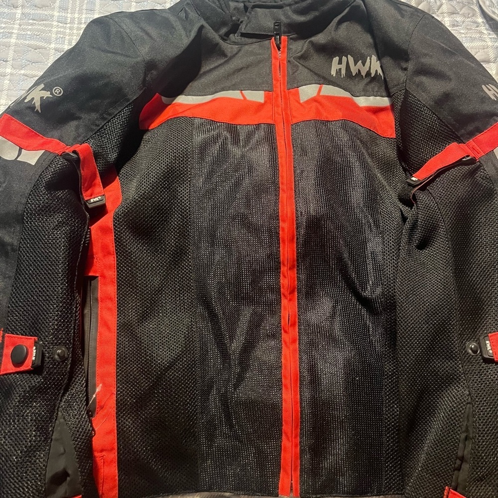 Black and Red Performance Jacket with Protective Features
